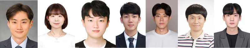 왼쪽부터 엄영호 한양대 교수, 한민정 박사후연구원, 김기수 석사과정생, 진형민 충남대 교수, 김경준 석·박사통합과정생, 이재기 한국원자력연구원 박사, 정영수 박사. 한양대 제공