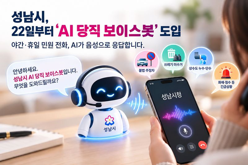 성남시, 야간 민원 음성 응대 'AI 당직 보이스 봇' 22일 도입