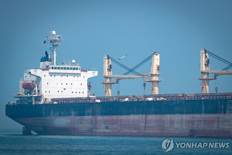 호르무즈 해협에 정박한 화물선. 사진=연합뉴스
