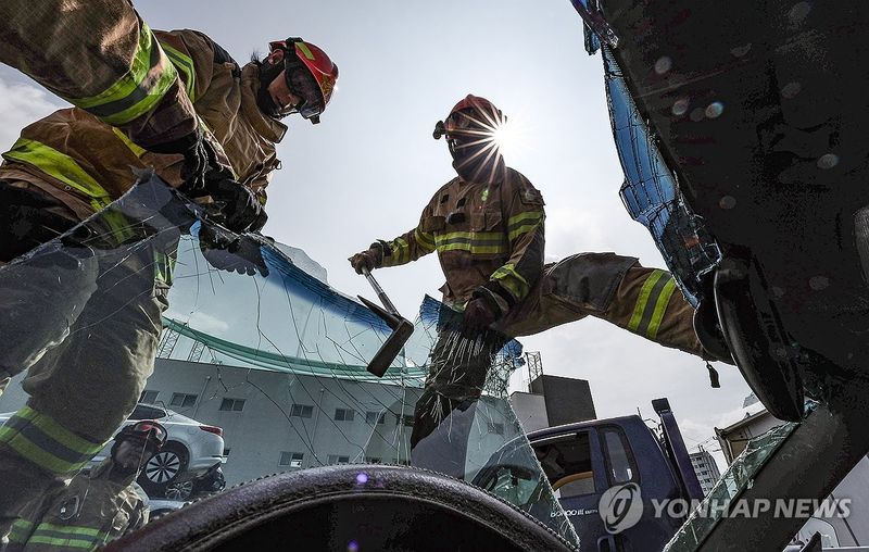 뙤약볕 아래서도 집중 (출처=연합뉴스)