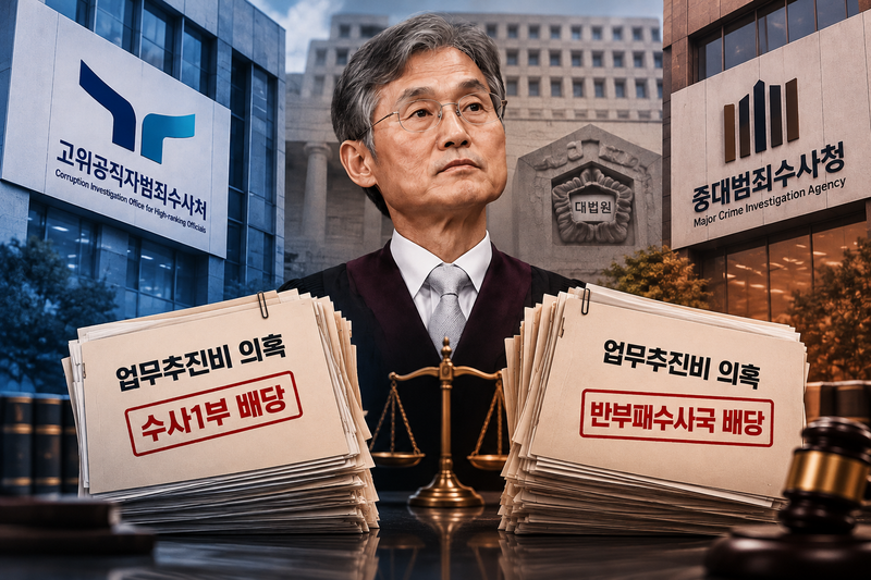 조희대 대법원장의 업무추진비 사용 의혹과 관련한 고발 사건이 고위공직자범죄수사처(공수처)와 중대범죄수사청(중수청)에 각각 배당됐다. AI생성 이미지