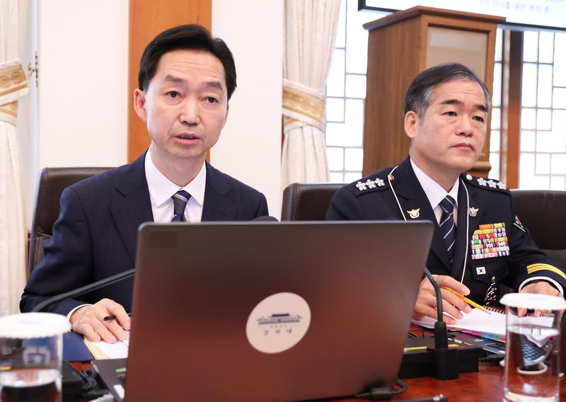 김지용 중대범죄수사청장이 20일 청와대에서 열린 국무회의에서 인사말을 하고 있다. (청와대통신사진기자단) 2026.10.20 ⓒ 뉴스1 허경 기자