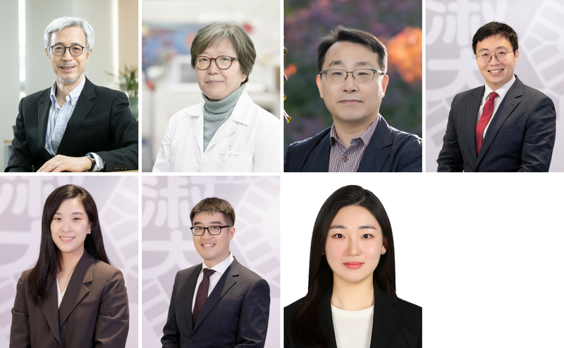 사진 왼쪽 상단부터 시계방향으로 세계 최상위 2% 연구자로 선정된 김윤영 기계시스템학부 교수, 양미희 약학부 교수, 김병규 인공지능공학부 교수, 강교빈 약학부 교수, 박수현 소프트웨어학부 교수, 김태현 약학부 교수, 김도희 약학부 교수. 숙명여대 제공