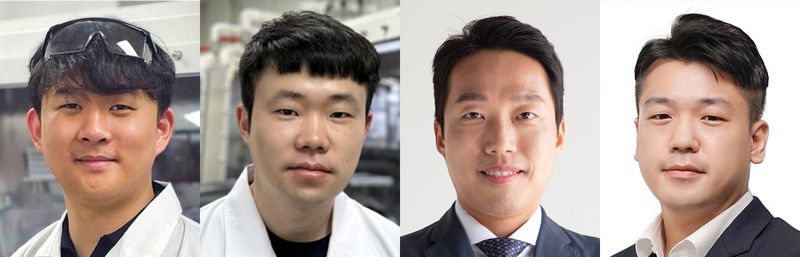 왼쪽부터 연세대 신소재공학과 김형동 박사과정생, 배터리공학과 김범준 연구원, 공주대 기계자동차공학부 이동경 교수, 연세대 신소재공학과 이홍경 교수. 연세대 제공