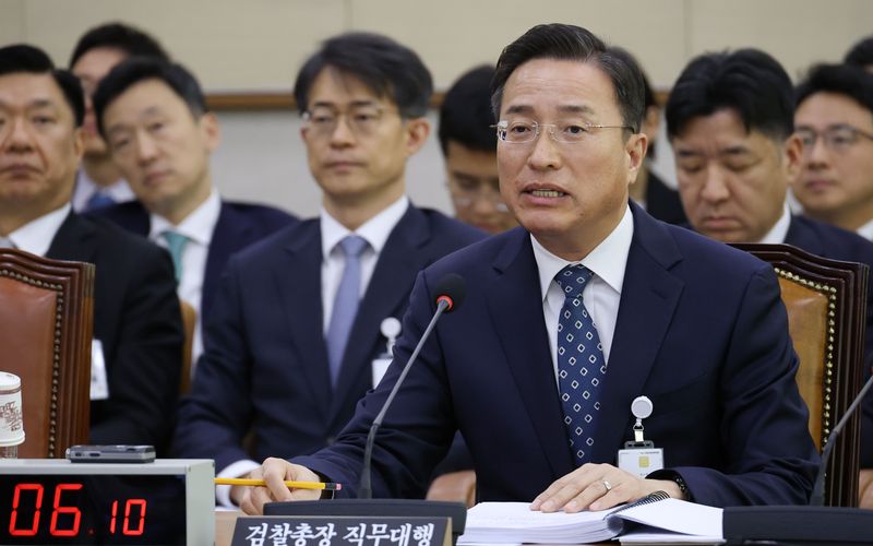 이정현 검찰총장 직무대행·공소청 차장검사가 22일 국회 법제사법위원회의 공소청 국정감사에서 발언하고 있다. 연합뉴스
