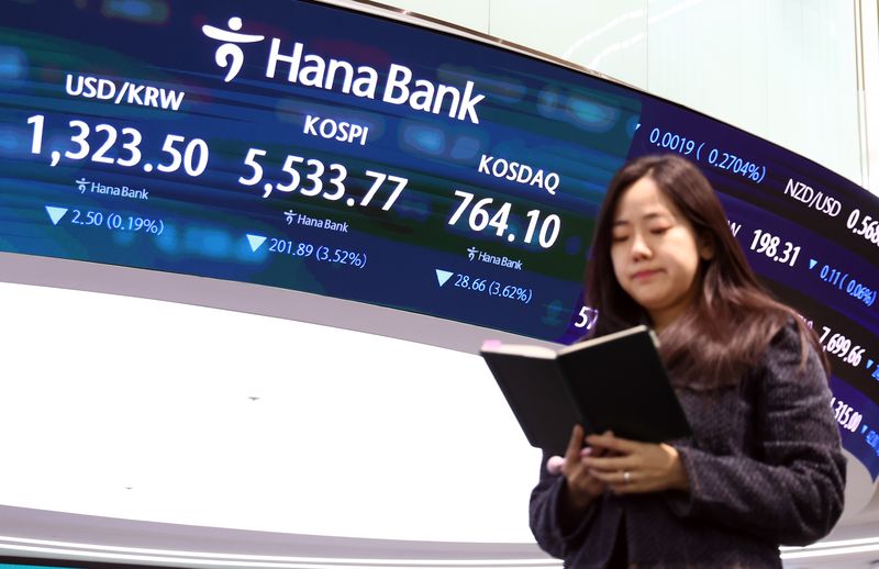 22일 오후 서울 중구 하나은행 본점 딜링룸 전광판에 증시 종가가 표시되어 있다. 2026.10.22 ⓒ 뉴스1 최지환 기자