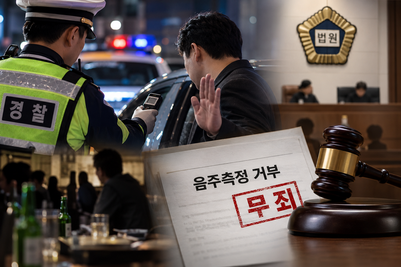음주운전 의심 신고를 받고 출동한 경찰의 측정 요구를 거부한 운전자에게 최근 항소심에서도 무죄가 선고됐다. AI 생성 이미지