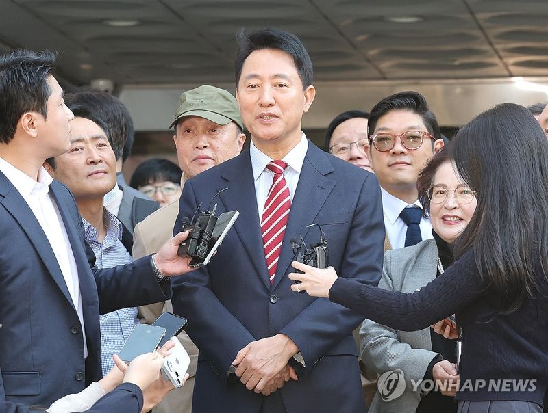 항소심 무죄, 입장 밝히는 오세훈 서울시장 (출처=연합뉴스)