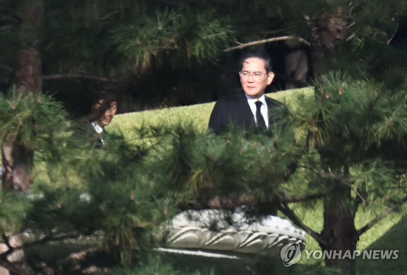 고 이건희 회장 선영 찾은 이재용 회장 (출처=연합뉴스)