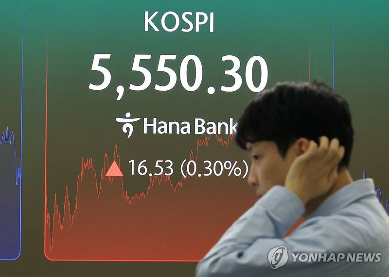 낙폭 줄인 코스피, 5,500선 회복 마감 (출처=연합뉴스)