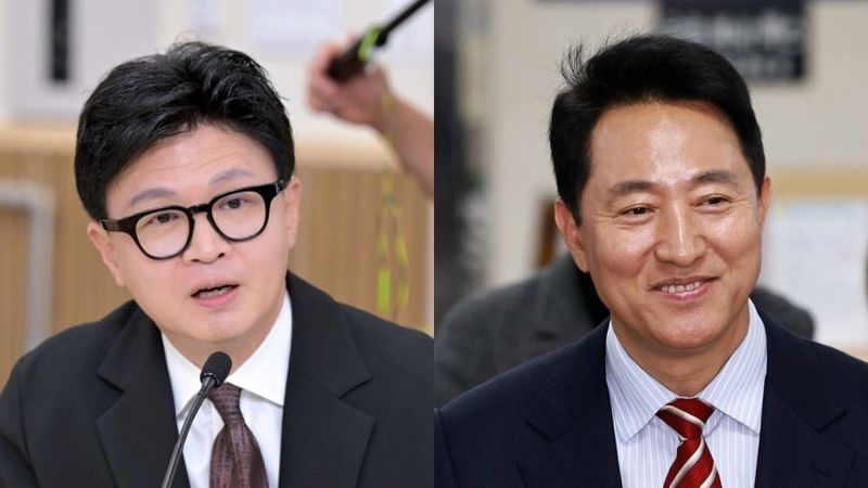 한동훈(왼쪽) 무소속 의원, 오세훈 서울시장. 연합뉴스