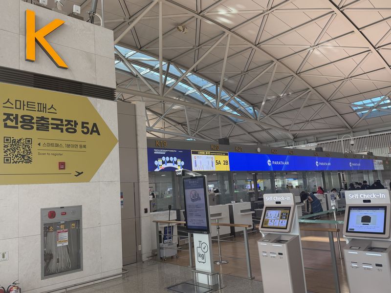 인천국제공항 제1여객터미널의 파라타항공 체크인 카운터. 사진=파라타항공 제공