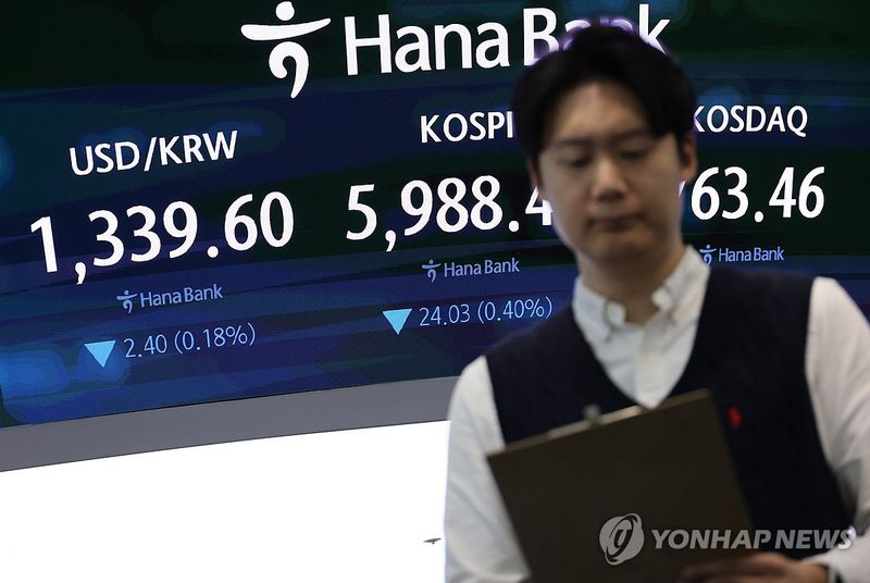 코스피, 장 초반 6,000선 부근에서 약보합세 (출처=연합뉴스)