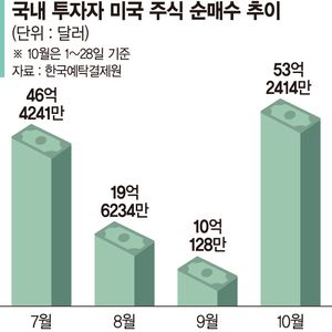 서학개미 순매수 이달 5배 급증