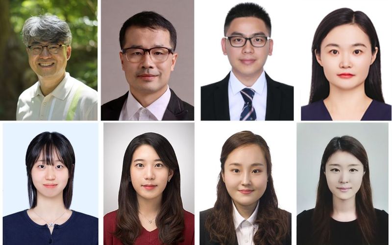 암세포의 회복을 차단하는 효소-광촉매 항암 치료 기술을 개발한 공동 연구진. (윗줄 왼쪽부터) 고려대 김종승 교수, 난양공대 샤오강 리우 교수, 난징대 윤총 첸 교수, 하이난대 윤지 수 교수, (아랫줄 왼쪽부터) 고려대 김유진 박사과정, 고려대 김지현 박사, 고려대 나현지 박사, 고려대 이기쁨 박사과정. 고려대 제공