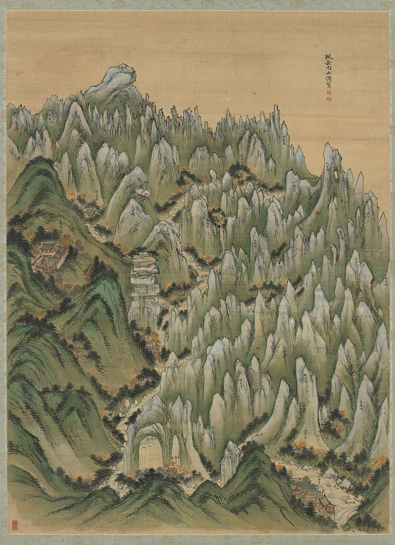 가을 금강산을 담은 정선의 '풍악내산총람'(보물). © 간송미술문화재단