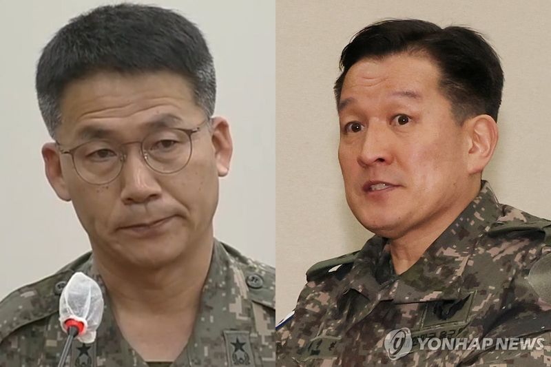 구삼회 전 육군 2기갑여단장(준장·왼쪽), 방정환 전 국방혁신기획관(준장) (출처=연합뉴스)