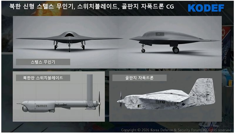 북한이 전격 공개한 무인 무장장비체계와 전술 타격 능력 분석 자료. 한국국방안보포럼(KODEF) 제공